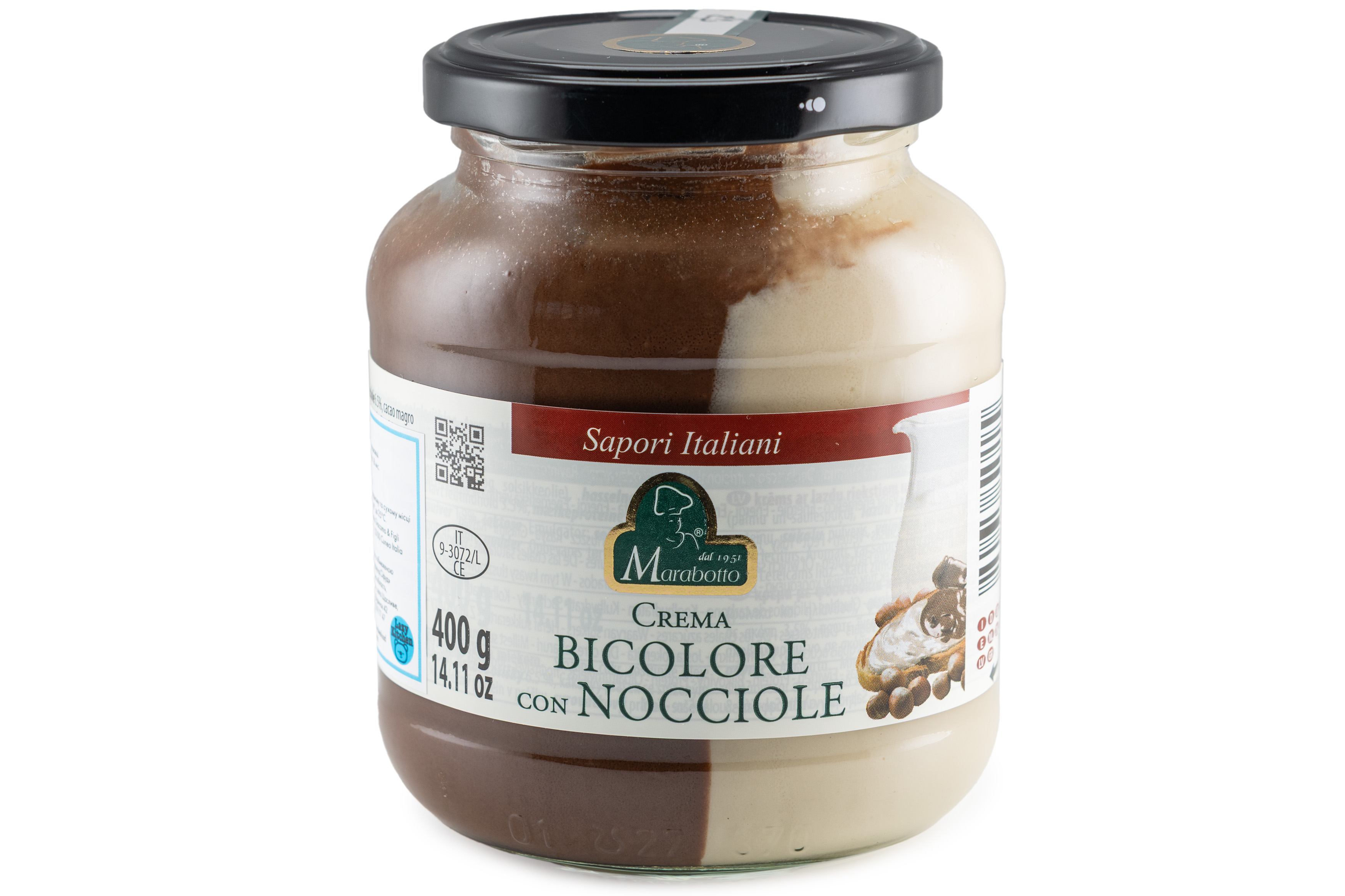 Фото Крем-паста з какао і горіхом двокольорова 400г Італія