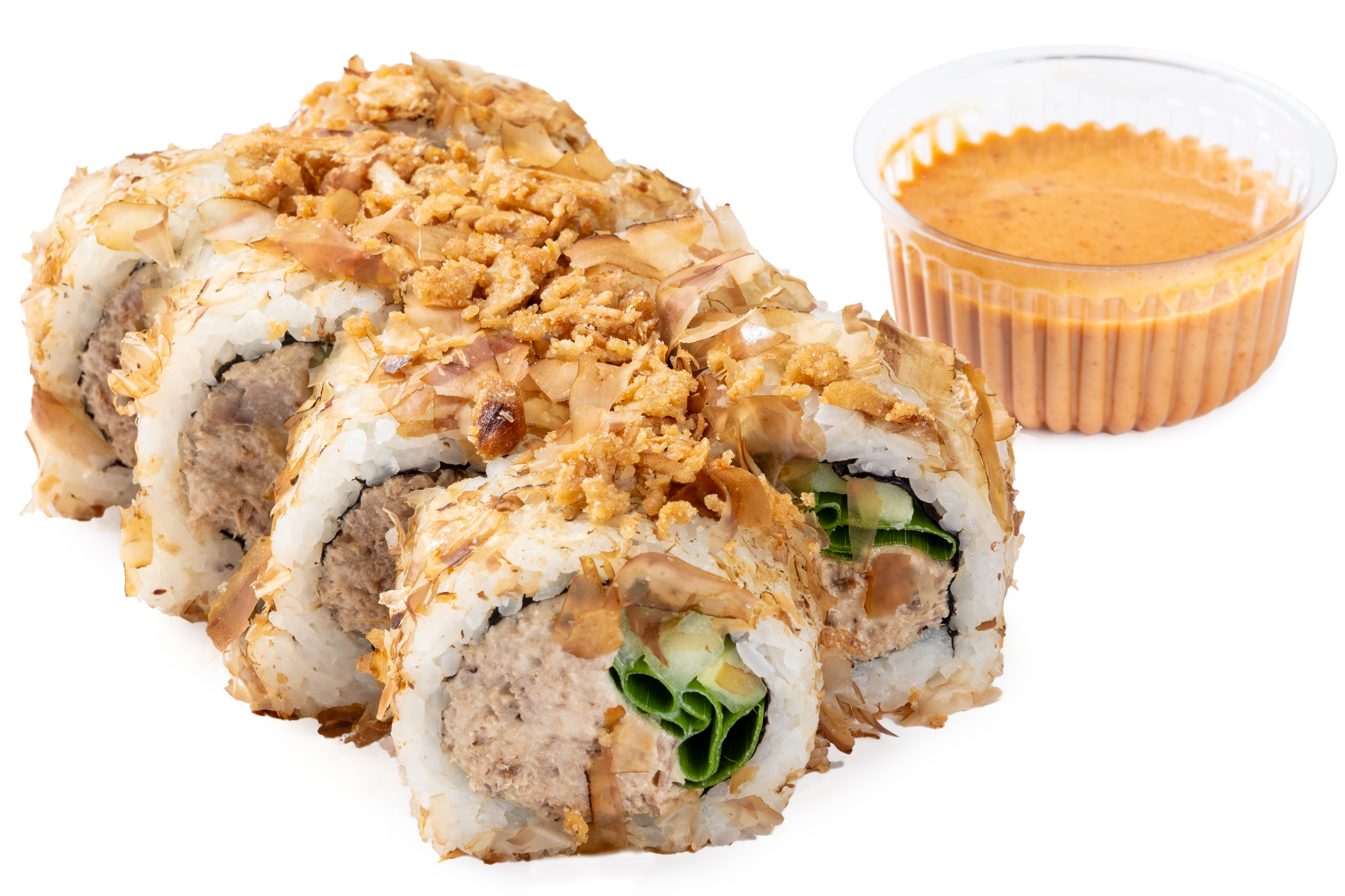 Photo Dish Roll with tuna baked in tuna shavings