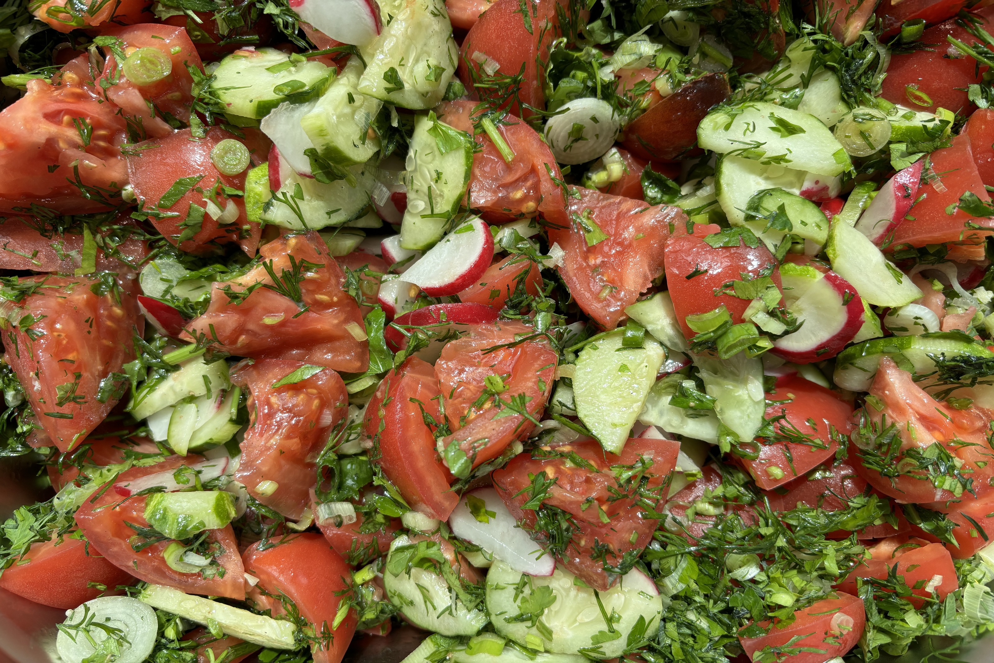 Photo Summer salad with oil