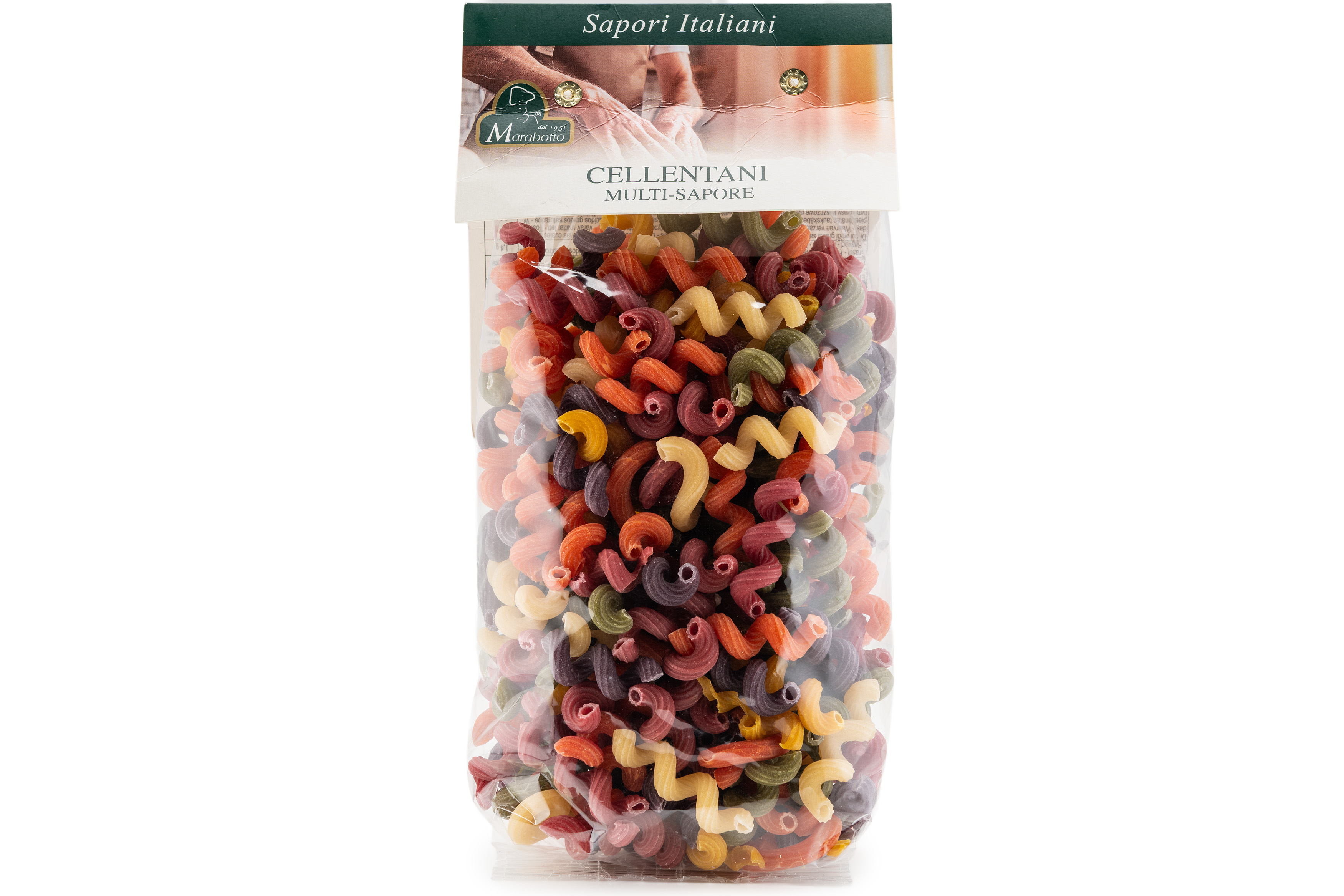 Фото Макарони з твердих сортів пшениці з різними смаками CELLENTANI MULTI-SAPORE 500 г Італія