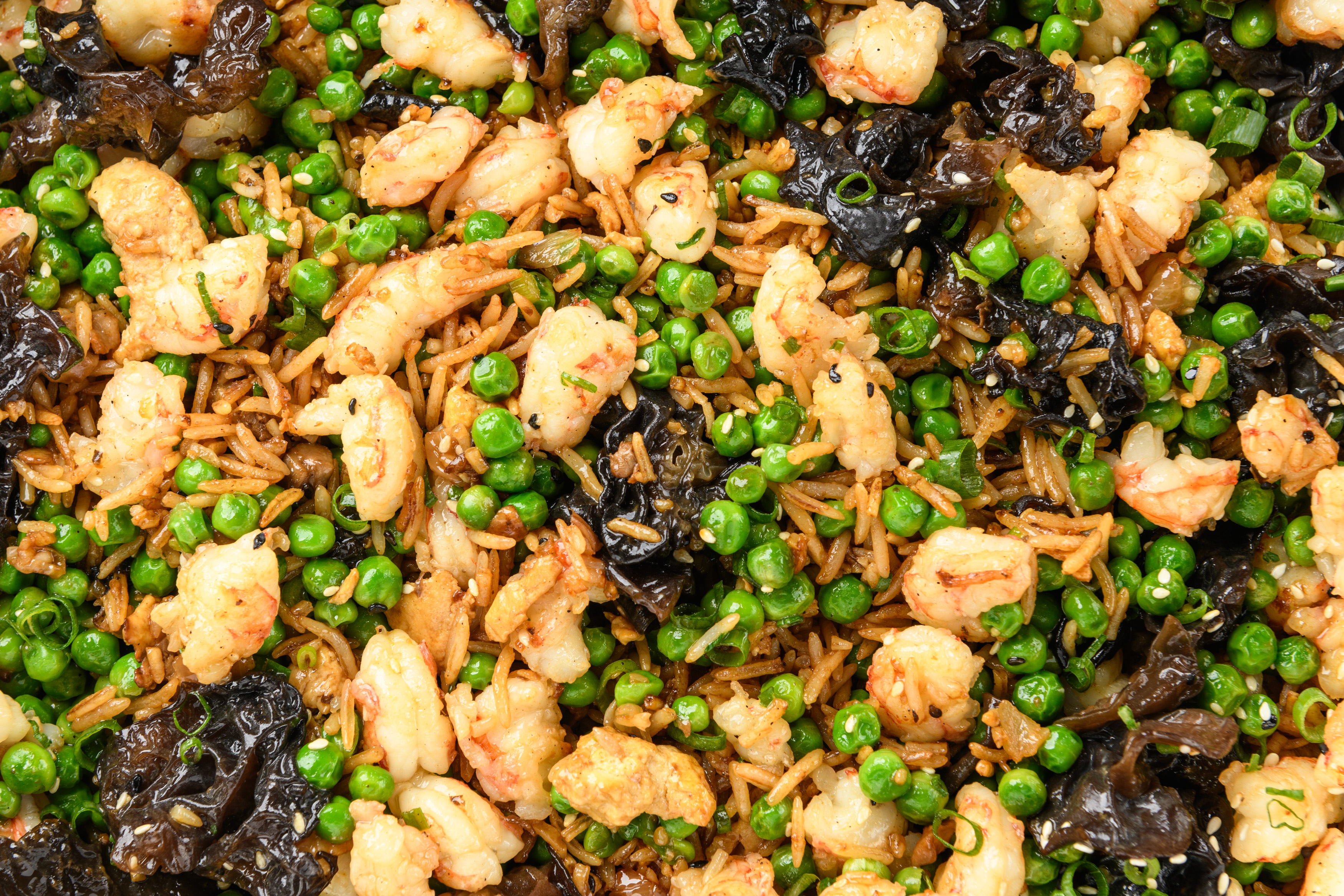 Photo Thai rice with shrimps