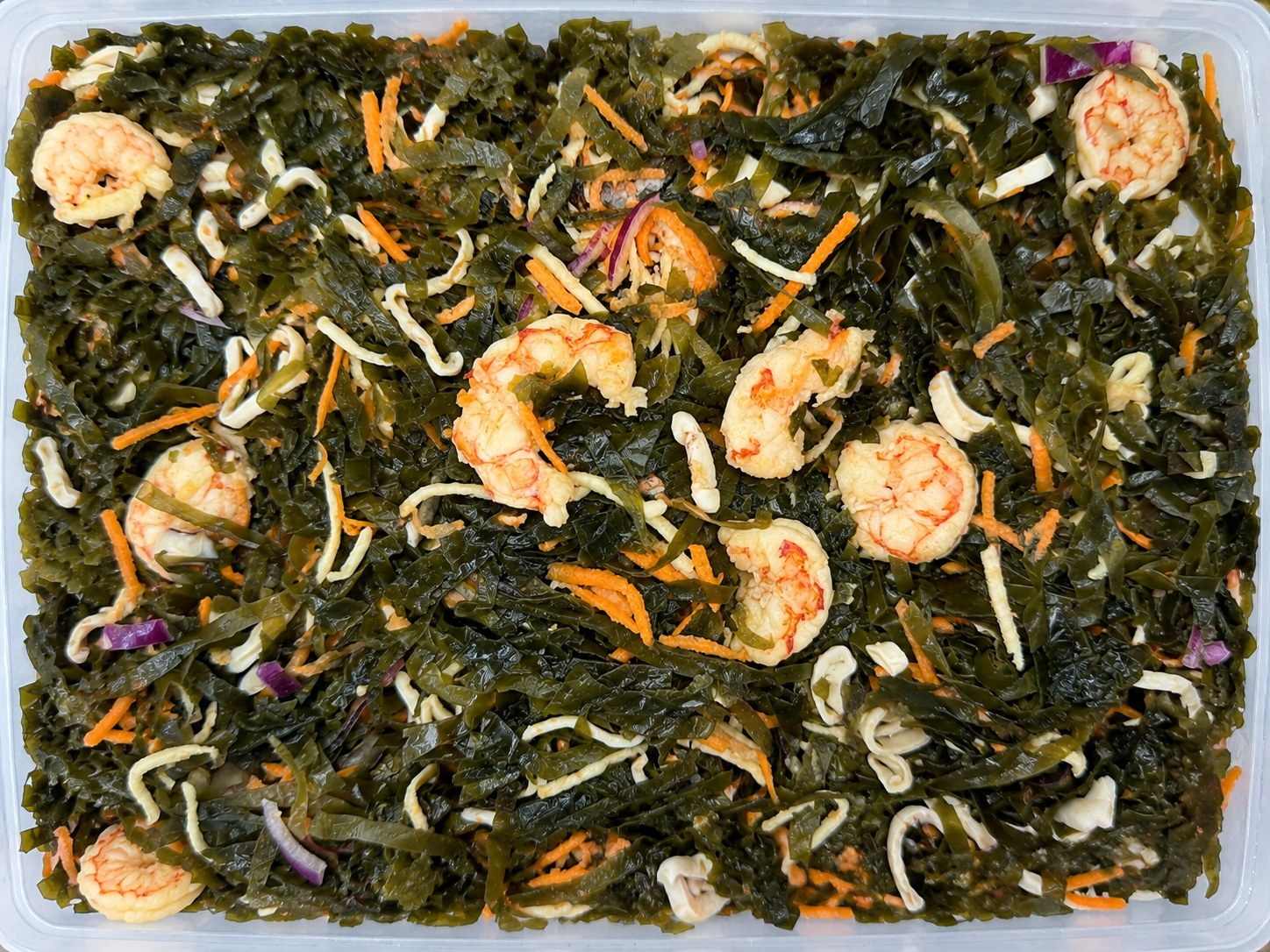 Фото Салат капуста морская с морепродуктами