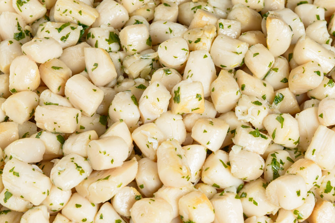 Photo Salad with scallops